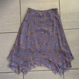 Free People Lavender Floral Midi Skirt